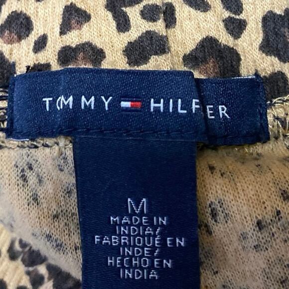 Tommy Hilfiger Beige Black Leopard Henley Thermal Sleepwear Pajama Set Size M - Picture 5 of 6